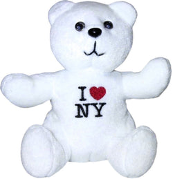 White 5 Sitting Bear Plush Toy with Embroidered Details