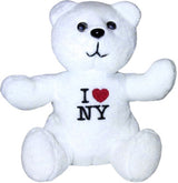 White 5 Sitting Bear Plush Toy with Embroidered Details