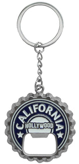 Hollywood Flat Round Bottle Cap Opener Keychains