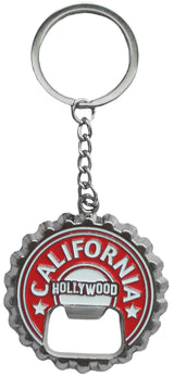 Hollywood Flat Round Bottle Cap Opener Keychains