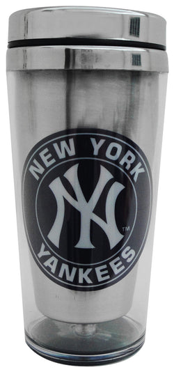 Yankees Travel mug, travel mug with Yankees logo in blue in the middle
