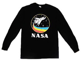 NASA Long Sleeve Shirt with Retro Space Ship
