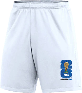 FIFA World Cup 2026 White Shorts Blue Logo