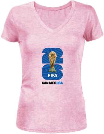 FIFA World Cup 2026 Womens V-neck Pink Tees