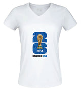 FIFA World Cup 2026 Womens V-neck White Tees