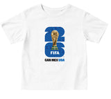 FIFA World Cup 2026 White Youth Tees With Blue Logo
