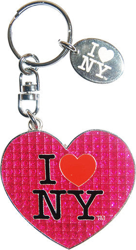 Sparkling Pink Heart Keyring with Magic Glitter - ILNY