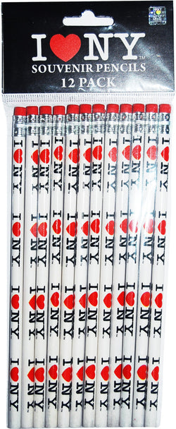 White ILNY Pencil 12-Pack with Eraser