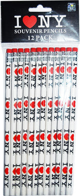 White ILNY Pencil 12-Pack with Eraser