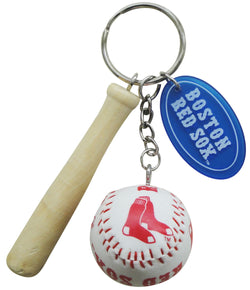 Red Sox Ball with Bat Keychain