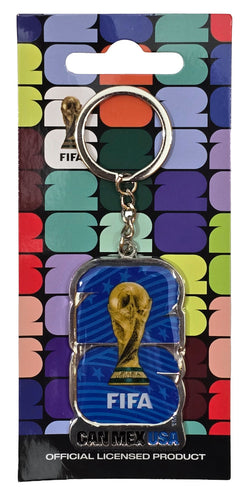 FIFA World Cup 2026 3mm Silver Keyring Soccer Ball Blue Logo