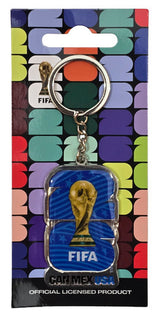 FIFA World Cup 2026 3mm Silver Keyring Soccer Ball Blue Logo