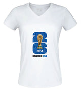 FIFA World Cup 2026 Womens V-neck White Tees
