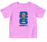FIFA World Cup 2026 Pink Youth Tees With Blue Logo