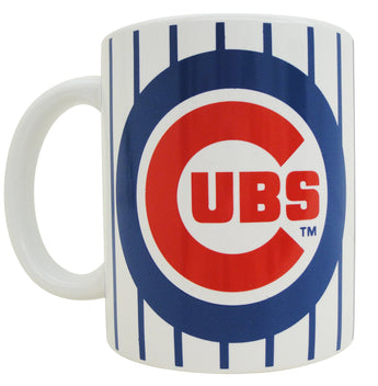 Chicago Cubs White Striped Mugs