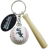 White Sox Ball with Bat Keychain