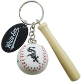 White Sox Ball with Bat Keychain