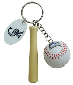 Colorado Rockies Ball with Bat Keychain
