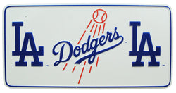 LA Dodgers White License Plate Magnet