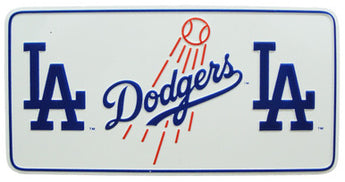 LA Dodgers White License Plate Magnet