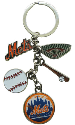 Mets 5-Dangle Keychain with Ball