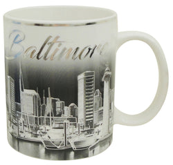 Baltimore 11oz Cup Black & White with Silver
