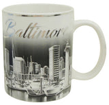 Baltimore 11oz Cup Black & White with Silver