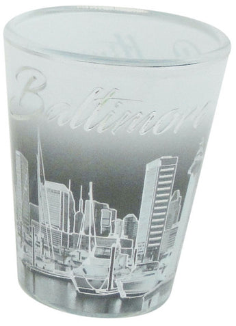 Baltimore Clear Shot Glass Black & White