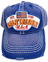 Baltimore Hat Denim & Orange