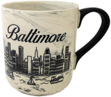 Baltimore 15oz Cup Marble with Black Skyline & Black Handle