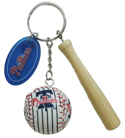 Phillies Ball with Bat Keychain
