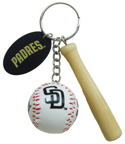 San Diego Padres Ball with Bat Keychain