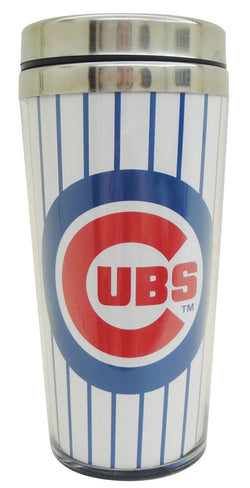 Cubs Striped Travel Mug
