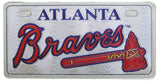 Atlanta Braves White Foil License Plate Magnets