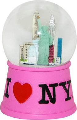 45MM Pink Snowglobe with ILNY #NY-2058 Detailing