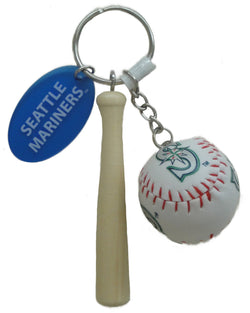 Seattle Mariners Ball with Bat Keychain