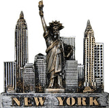 Skyline NY-2038 3D Monument Magnet in Pewter Gold Finish
