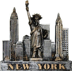 Skyline NY-2038 3D Monument Magnet in Pewter Gold Finish