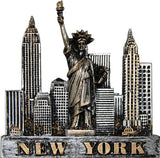 Skyline NY-2038 3D Monument Magnet in Pewter Gold Finish