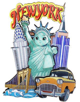 New York Wooden Magnet Set - Taxi, Skyline, Sol Designs
