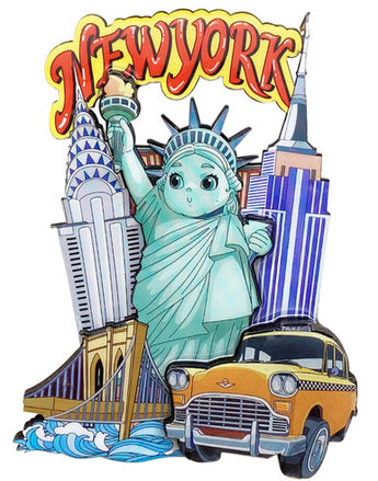 New York Wooden Magnet Set - Taxi, Skyline, Sol Designs
