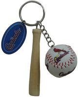 Cardinals Ball with Bat Keychain