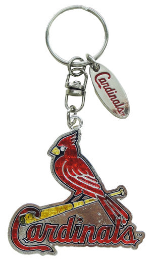 Cardinals Logo Magic Glitter Keychain