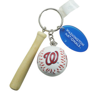 Washington Nationals Ball with Bat Keychain