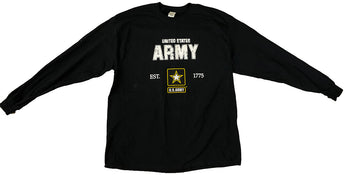 Black United States Army EST 1775 Long Sleeve