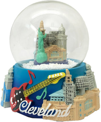 CLEVELAND Waterball 65mm Blue with Skyline and Guitar Design