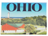 Ohio Photo Magnet with Blue Skyline and Lighthouse Detail