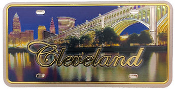 CLEVELAND FOIL MAGNET LICENSE Plate for Evening and Bridge