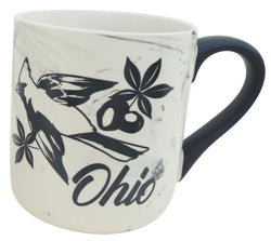 Ohio 15oz Marble Cup with Black Handle - Elegant and Stylish Drinkware
