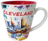 Cleveland 15oz Watercolor Cup with Red Interior
